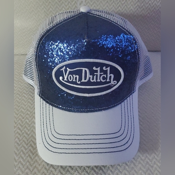Von Dutch Trucker Hat/Blue Sequins main image 8